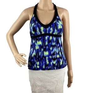 Nike Racerback Tankini Top Size S Blue Print